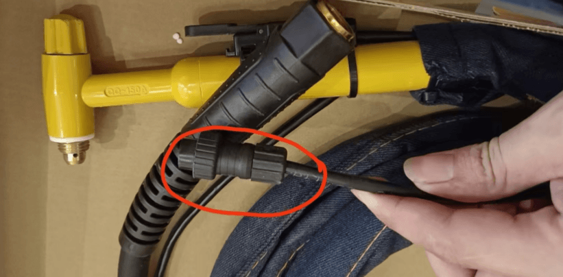 Welding Gun Cable Yellow Tip Heavy Copper 6m